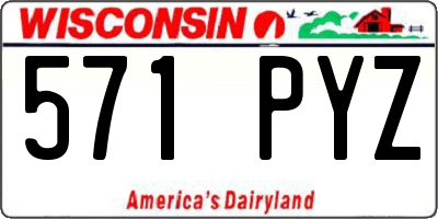 WI license plate 571PYZ