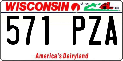 WI license plate 571PZA