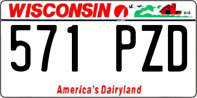 WI license plate 571PZD