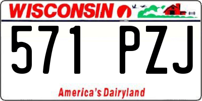 WI license plate 571PZJ