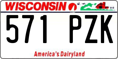 WI license plate 571PZK