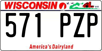 WI license plate 571PZP