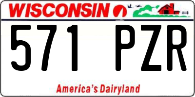 WI license plate 571PZR