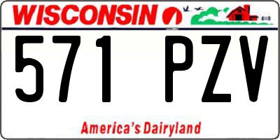 WI license plate 571PZV