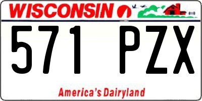WI license plate 571PZX