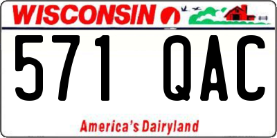 WI license plate 571QAC