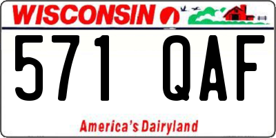 WI license plate 571QAF