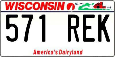 WI license plate 571REK