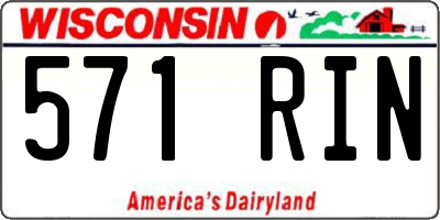 WI license plate 571RIN