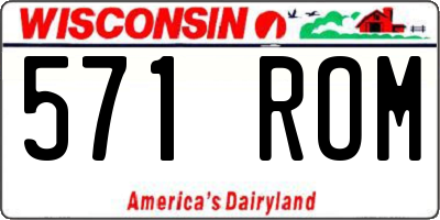 WI license plate 571ROM