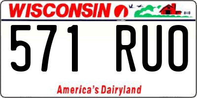 WI license plate 571RUO
