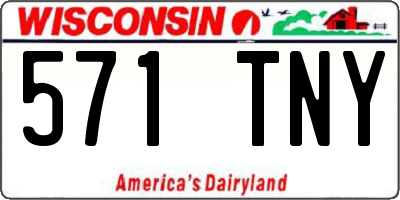 WI license plate 571TNY
