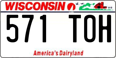 WI license plate 571TOH