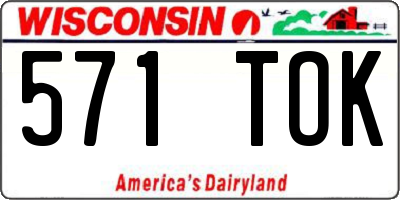 WI license plate 571TOK