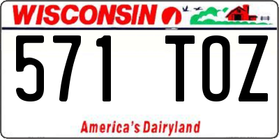 WI license plate 571TOZ