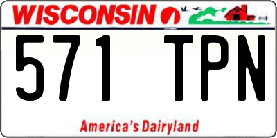 WI license plate 571TPN