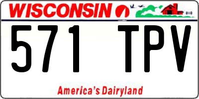 WI license plate 571TPV