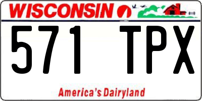 WI license plate 571TPX