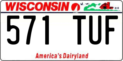 WI license plate 571TUF