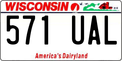 WI license plate 571UAL