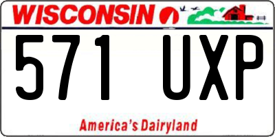 WI license plate 571UXP