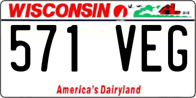 WI license plate 571VEG