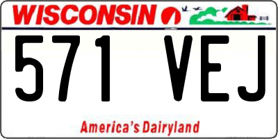 WI license plate 571VEJ