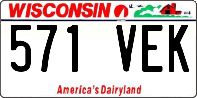 WI license plate 571VEK