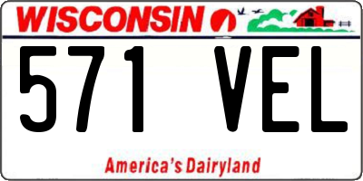 WI license plate 571VEL