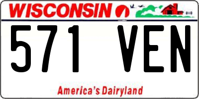 WI license plate 571VEN