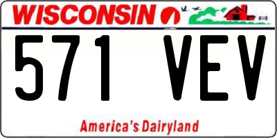 WI license plate 571VEV
