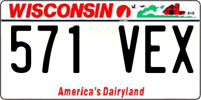 WI license plate 571VEX