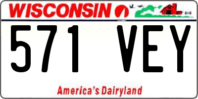 WI license plate 571VEY