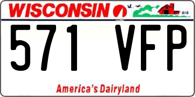 WI license plate 571VFP