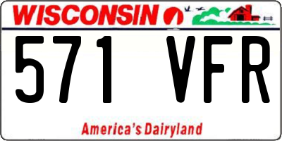 WI license plate 571VFR