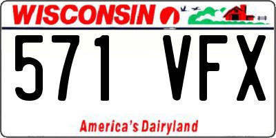 WI license plate 571VFX