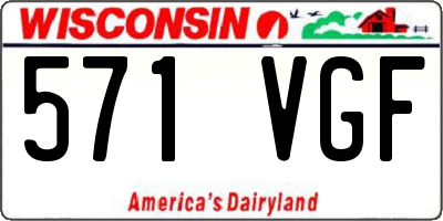 WI license plate 571VGF