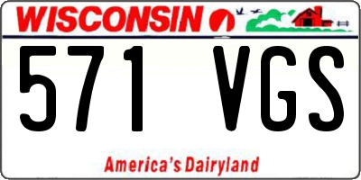 WI license plate 571VGS