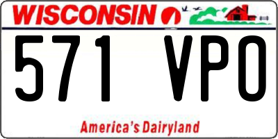 WI license plate 571VPO