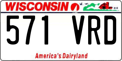 WI license plate 571VRD