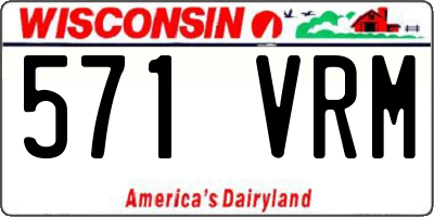 WI license plate 571VRM