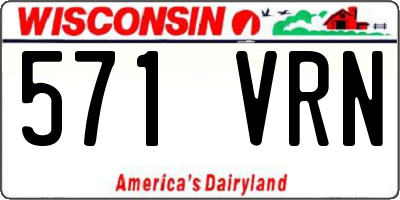 WI license plate 571VRN