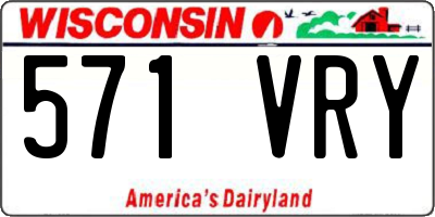WI license plate 571VRY