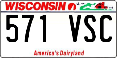 WI license plate 571VSC