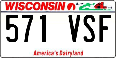 WI license plate 571VSF