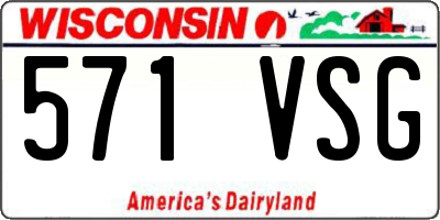 WI license plate 571VSG