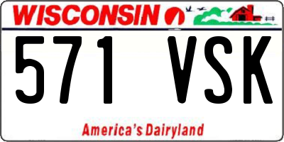 WI license plate 571VSK