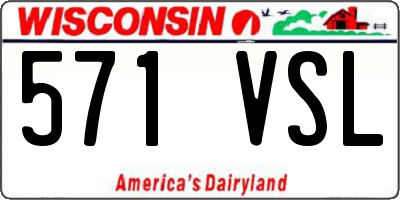 WI license plate 571VSL