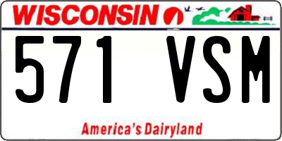 WI license plate 571VSM