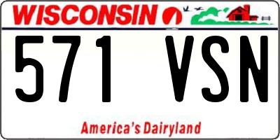 WI license plate 571VSN